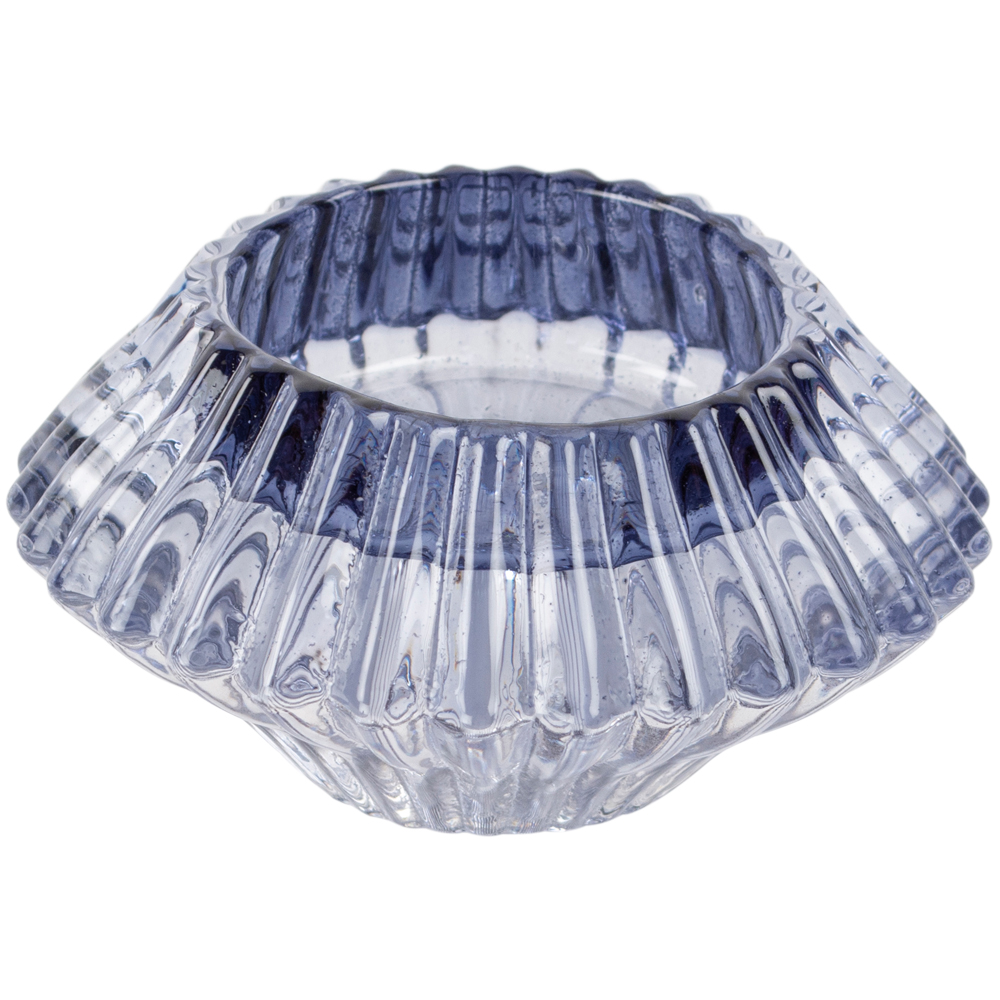 Glass Candleholder Duo Lt Blue - Image 6