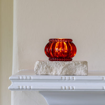 Scalloped Votive Ruby