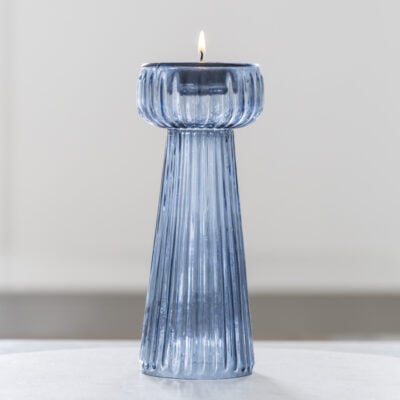 Tall T-Light Holder Smokey Blue