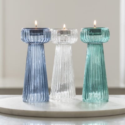Tall T-Light Holder Smokey Green
