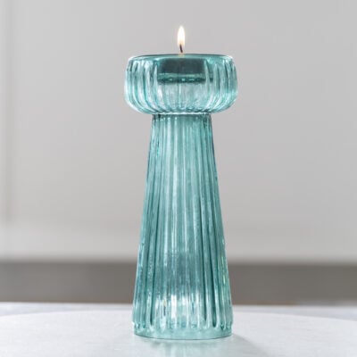 Tall T-Light Holder Smokey Green