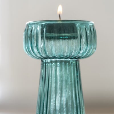 Tall T-Light Holder Smokey Green