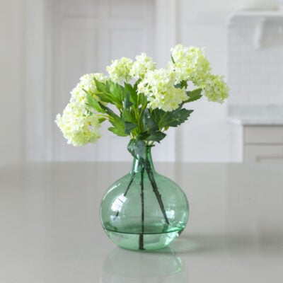 Recycled Bubble Glass Vase Large Green