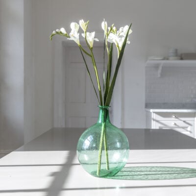 Recycled Bubble Glass Vase Large Green
