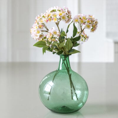 Recycled Bubble Glass Vase Large Green