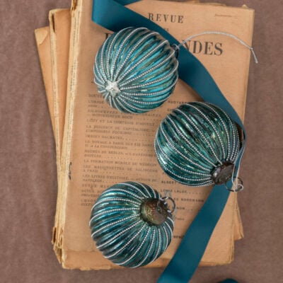 Beaded Round Decoration Blue