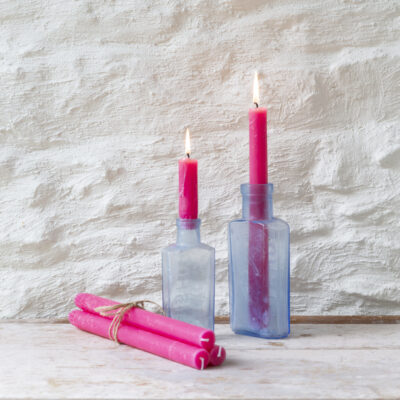 Rustic Dinner Candle Fuchsia