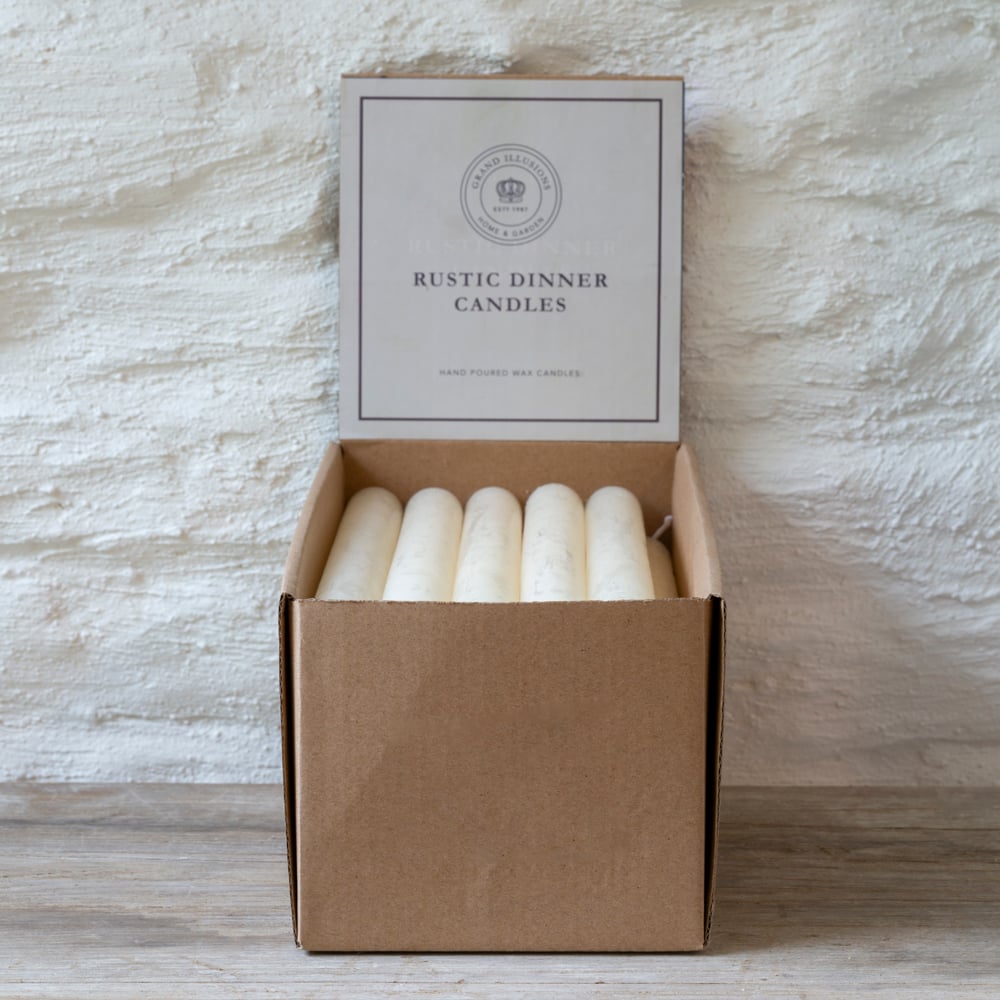 Rustic Dinner Candle Ivory
