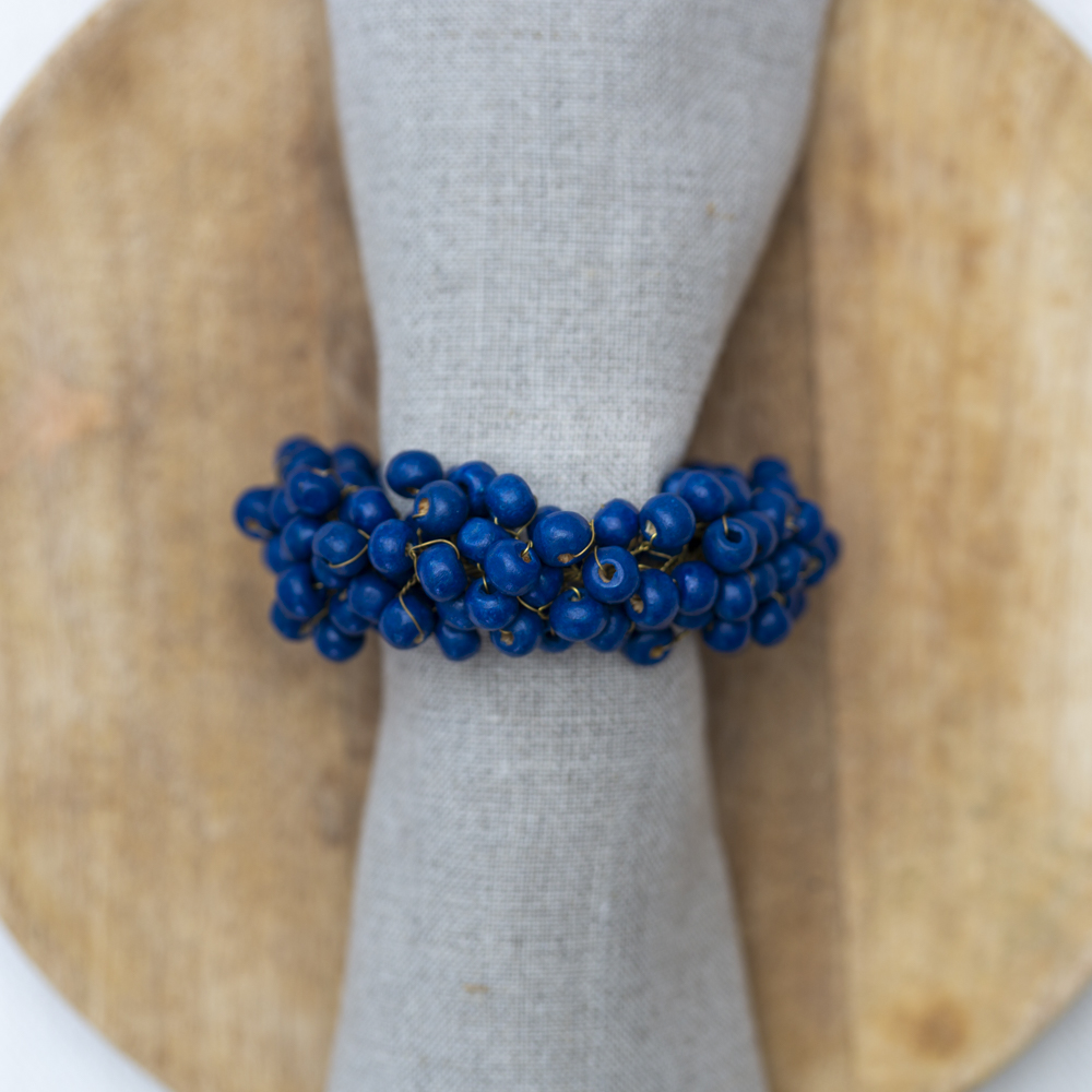 Blue Berry Wooden Napkin Ring