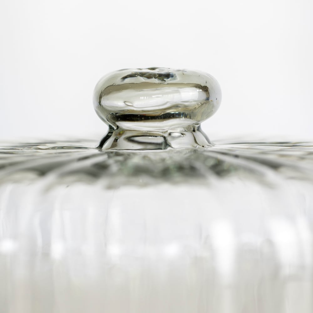 Ribbed Cloche With Wooden Base Large