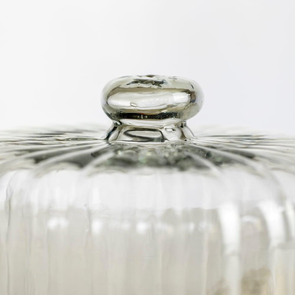 Ribbed Cloche With Wooden Base Large