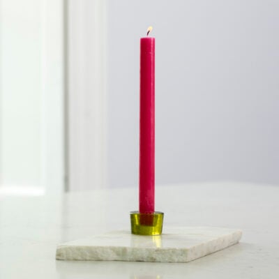 Glass Candleholder Lime Green