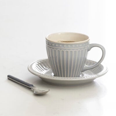 Pembroke Stoneware Cup & Saucer Grey