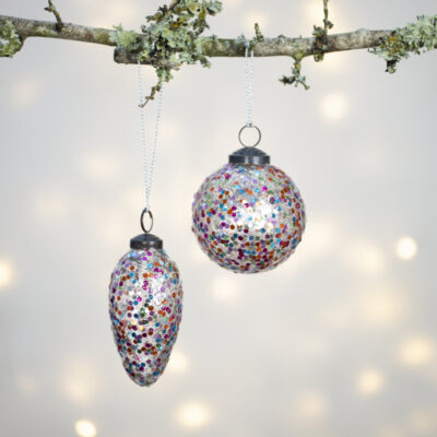 Rainbow Confetti Bauble Cone