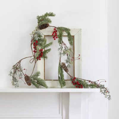 Red Berry Cone and Spruce Garland