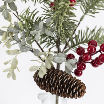 Red Berry Cone and Spruce Sprig