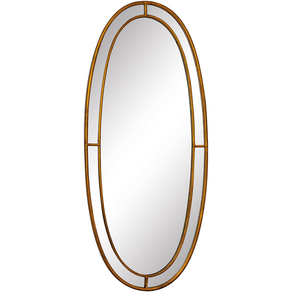Long Oval Mirror Antique Bronze
