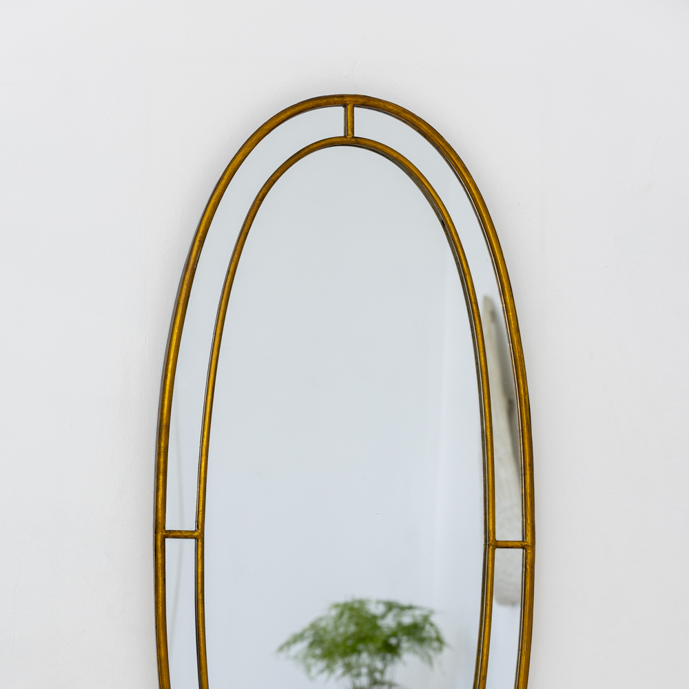 Long Oval Mirror Antique Bronze