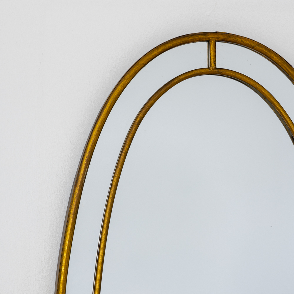 Long Oval Mirror Antique Bronze