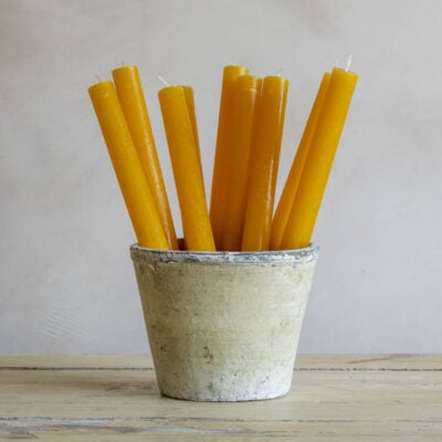 Rustic Dinner Candle Ochre