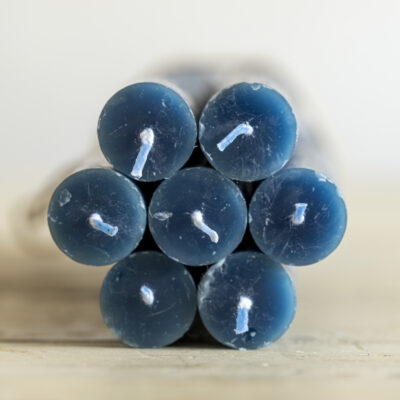 Rustic Dinner Candle Inky Blue