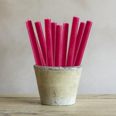 Rustic Dinner Candle Fuchsia