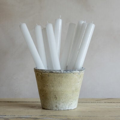 Rustic Dinner Candle White