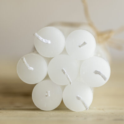 Rustic Dinner Candle White