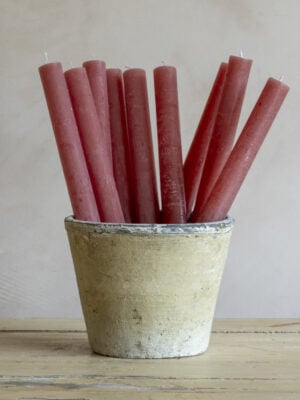 Rustic Dinner Candle Dusky Pink