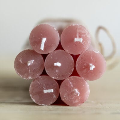 Rustic Dinner Candle Dusky Pink