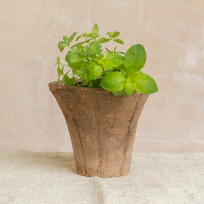 Antiqued Redstone Trumpet Pot Small