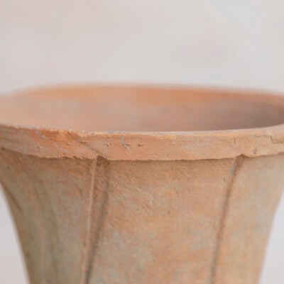 Antiqued Redstone Trumpet Pot Medium