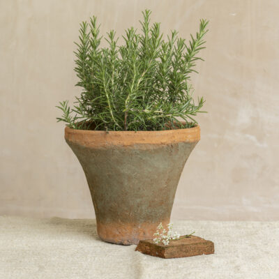 Antiqued Redstone Trumpet Pot Large