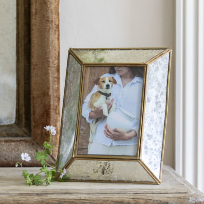 Photo Frame Antique Mirror Brass 7x5"