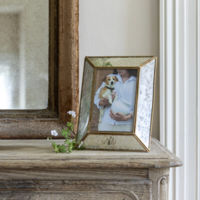 Photo Frame Antique Mirror Brass 7x5"
