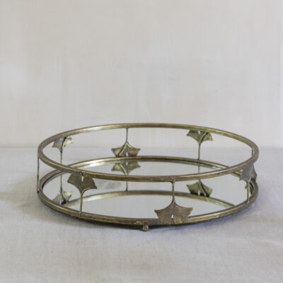 Golden Lotus Mirrored Tray