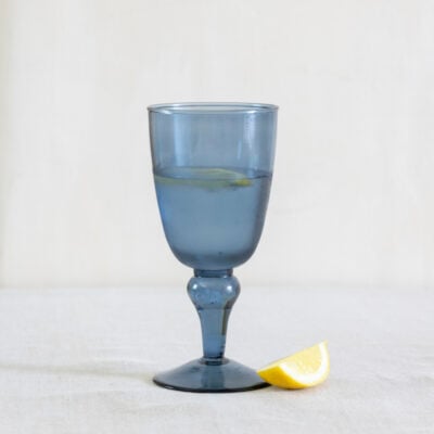 Smoky Blue Wine Glass