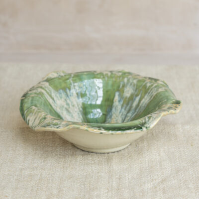 Glazed Bowl Green Stripe