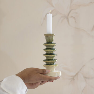 Glazed Candlestick Green