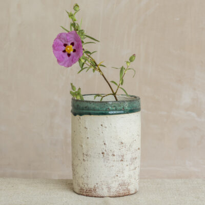 Jar with Green Rim Large