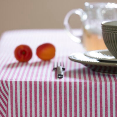 Striped Tablecloth Lipstick Pink