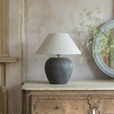 Stoneware Lamp Vesuvio With Cream Shade