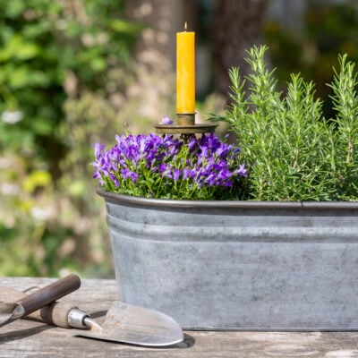 Zinc Oval Planters Set of 2
