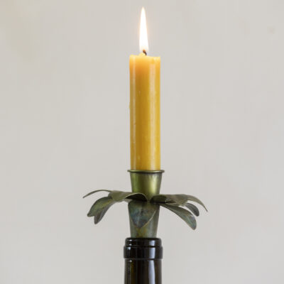 Bottle Candle Holder Antique Brass