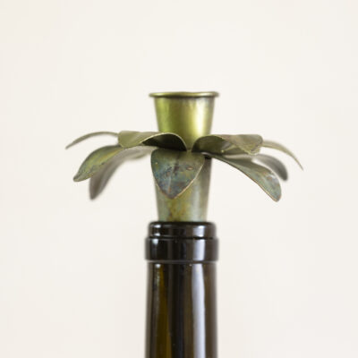 Bottle Candle Holder Antique Brass