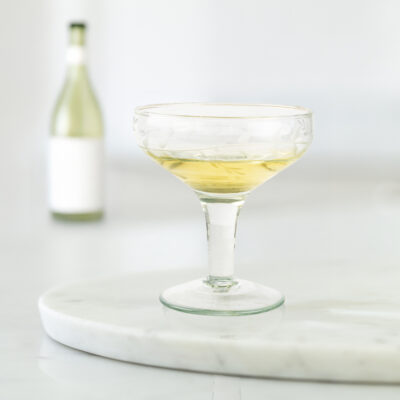 Rambling Vine Etched Champagne Coupe