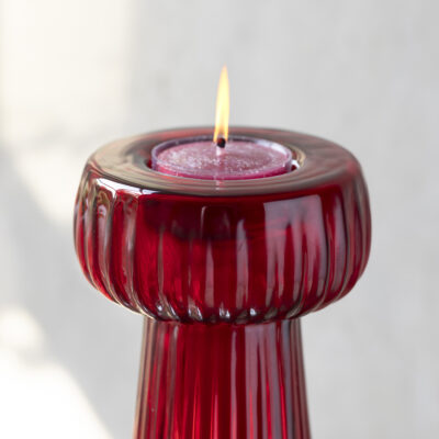 Tall T-light Holder Red