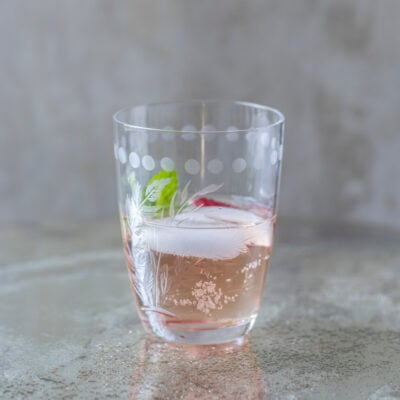 Water Glass Etched Clear