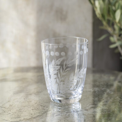 Water Glass Etched Clear
