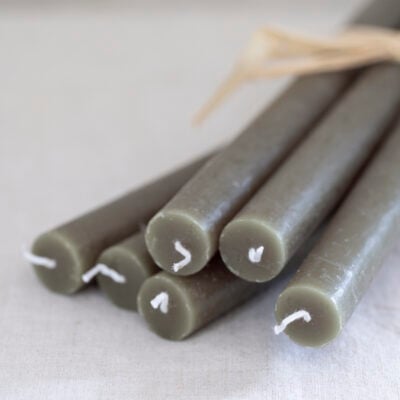 Rustic Dinner Candle Hunter Green